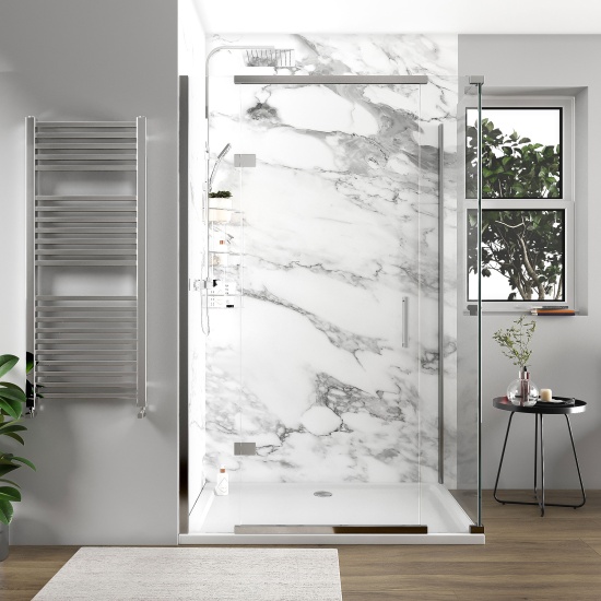 havana chrome 1300 inline hinged corner shower enclosure