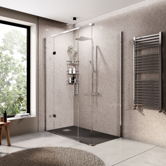 havana chrome 1400 inline hinged corner shower enclosure