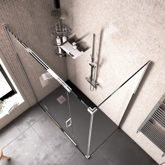 havana chrome 1400 inline hinged corner shower enclosure