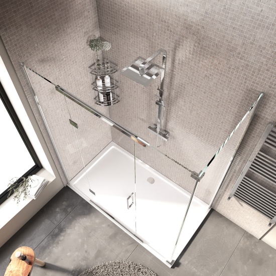 havana chrome 1700 inline hinged corner shower enclosure