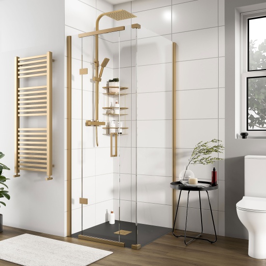havana gold 800 inline hinged corner shower enclosure