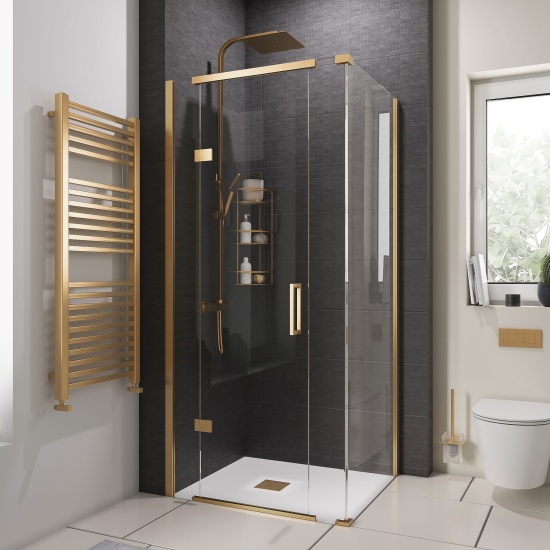 havana gold 900 inline hinged corner shower enclosure