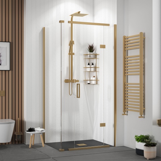 havana gold 1000 inline hinged corner shower enclosure