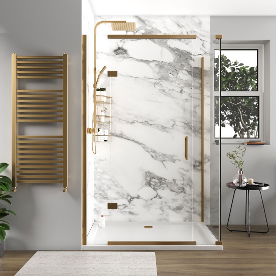 havana gold 1300 inline hinged corner shower enclosure