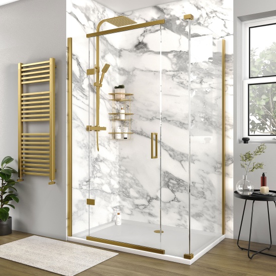 havana gold 1300 inline hinged corner shower enclosure