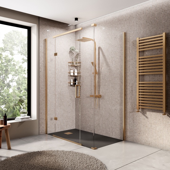 havana gold 1400 inline hinged corner shower enclosure