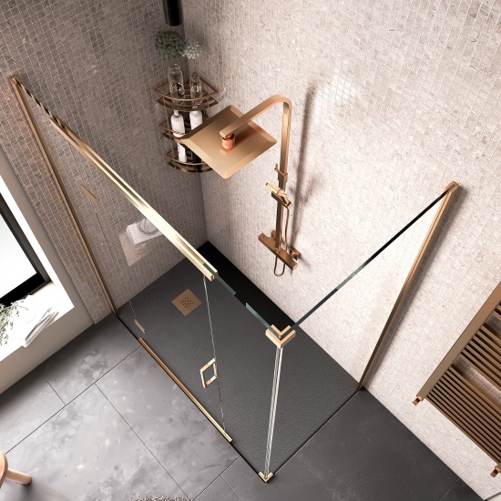 havana gold 1400 inline hinged corner shower enclosure
