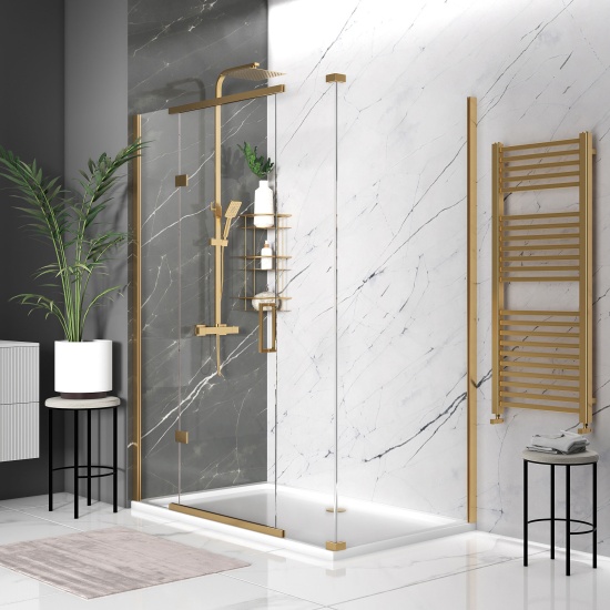 havana gold 1500 inline hinged corner shower enclosure