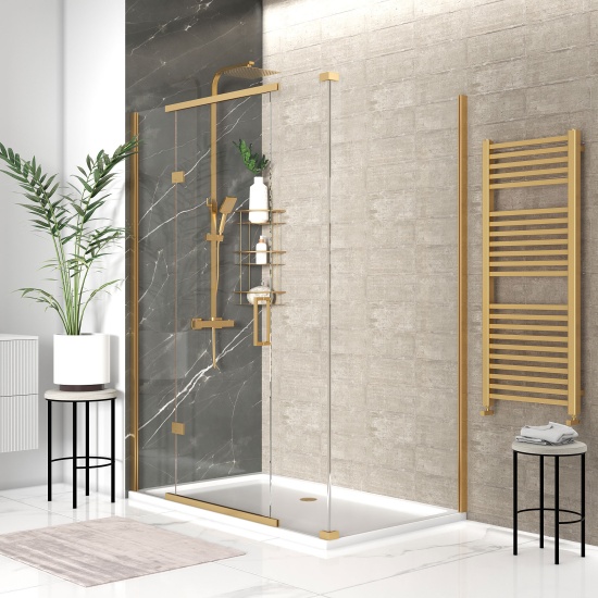 havana gold 1600 inline hinged corner shower enclosure