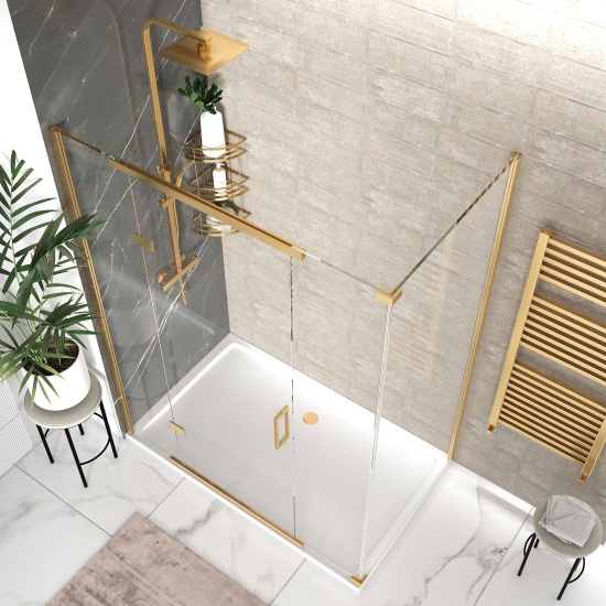 havana gold 1600 inline hinged corner shower enclosure