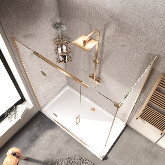 havana gold 1700 inline hinged corner shower enclosure