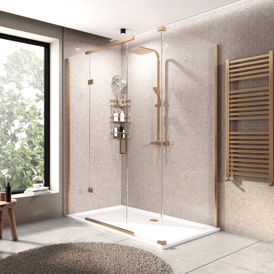havana gold 1700 inline hinged corner shower enclosure