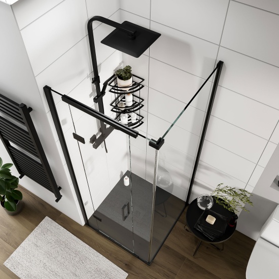 havana black 800 inline hinged corner shower enclosure havana black 800 inline hinged corner shower enclosure