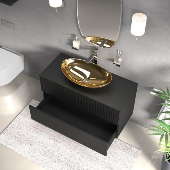 jasmine 1000 black wall vanity unit with gold sink jasmine 1000 black wall vanity unit with gold sink