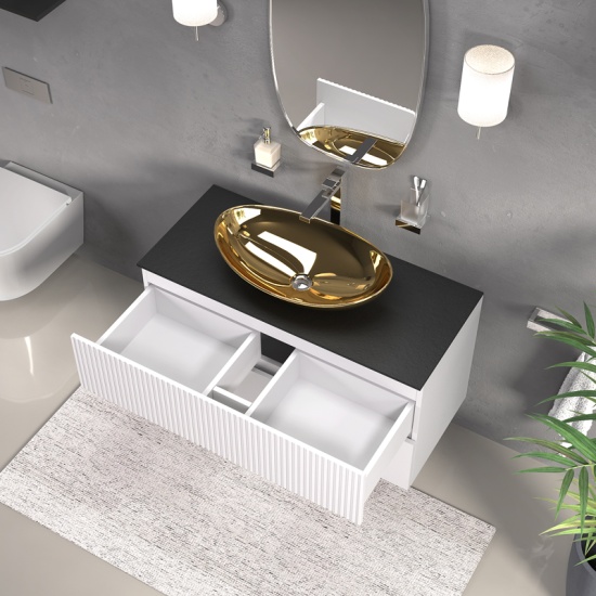 jasmine 1000 white wall vanity unit with gold sink jasmine 1000 white wall vanity unit with gold sink