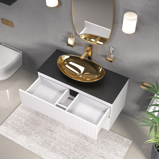 jasmine 1000 white wall vanity unit with gold sink jasmine 1000 white wall vanity unit with gold sink