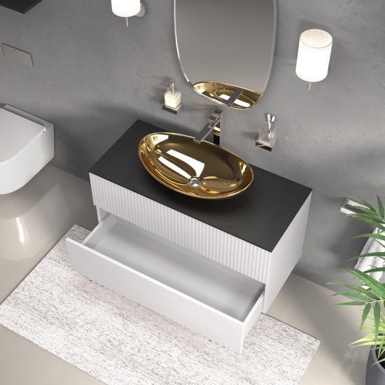 jasmine 1000 white wall vanity unit with gold sink jasmine 1000 white wall vanity unit with gold sink