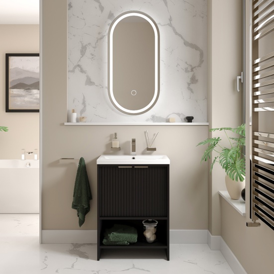 jasmine 600 black freestanding vanity unit