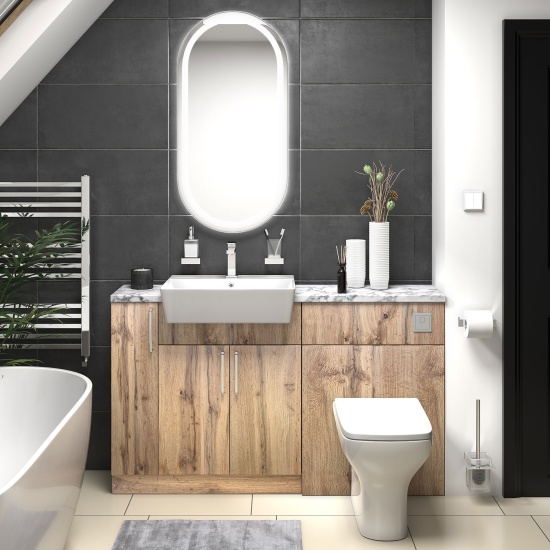 oliver 1400 Oak vanity and toilet package