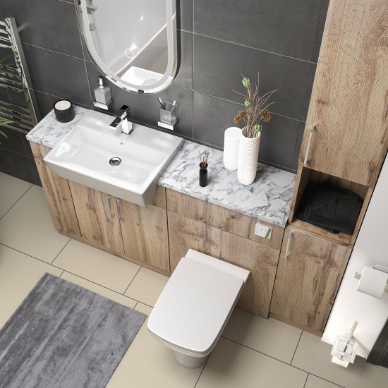 oliver 1700 oak vanity toilet tallboy package chrome handles