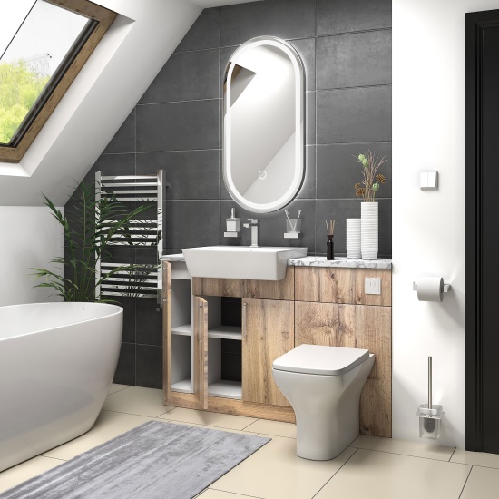 oliver Oak 1300 basin unit with toilet suite