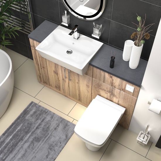 oliver Oak 1300 basin unit with toilet suite