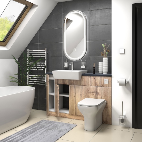 oliver Oak 1300 basin unit with toilet suite