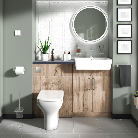 oliver 1200 Oak vanity and toilet package