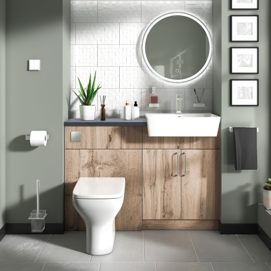 oliver Oak 1100 fitted furniture unit with vanity toilet
