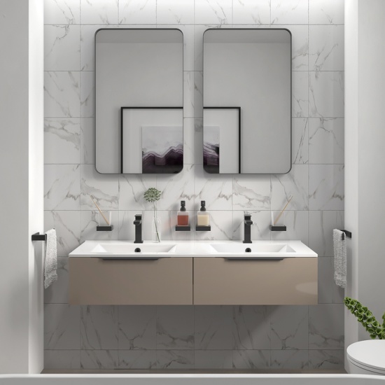 Pemberton 1200 Wall Twin Vanity Unit Gold Pemberton 1200 Wall Twin Vanity Unit Gold