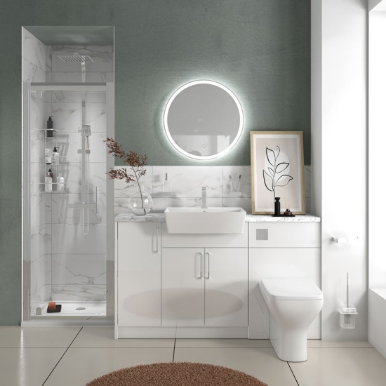 oliver white shower suite 1400 vanity with pivot door oliver white shower suite 1400 vanity with pivot door
