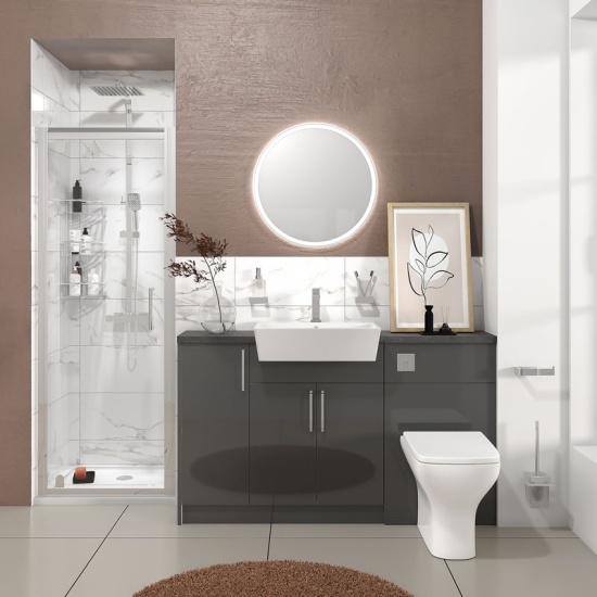 oliver anthracite shower suite 1400 vanity with pivot door