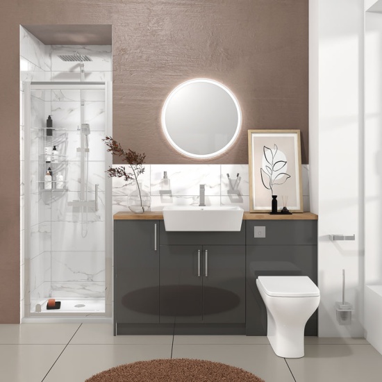 oliver anthracite shower suite 1400 vanity with pivot door