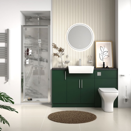 oliver green shower suite 1400 vanity with pivot door