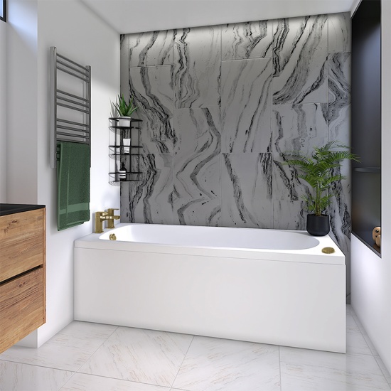 mercury 1700x700 standard spa bath with brushed brass