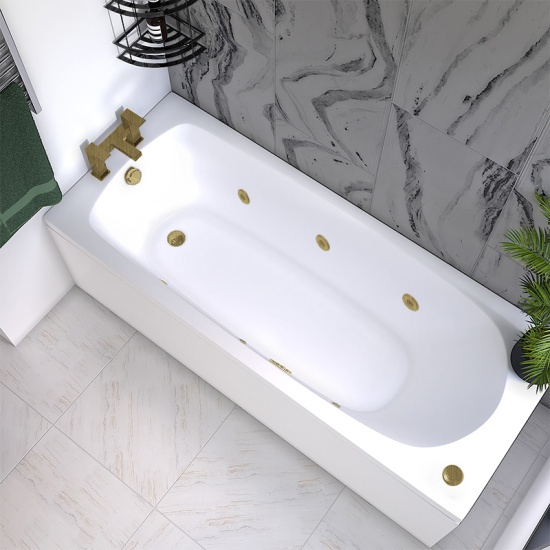 mercury 1700x700 standard jacuzzi bath brushed brass jets