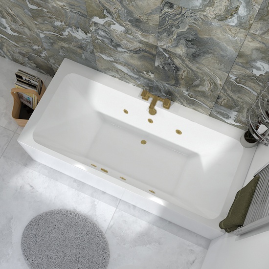 turin super deep 1700x800 6 brushed brass jets straight spa bath