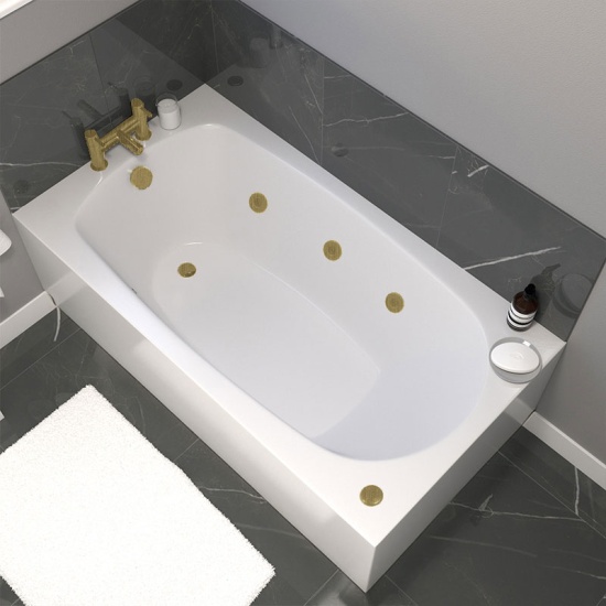 petite spa acrylic bath 1300x700 brushed brass jets