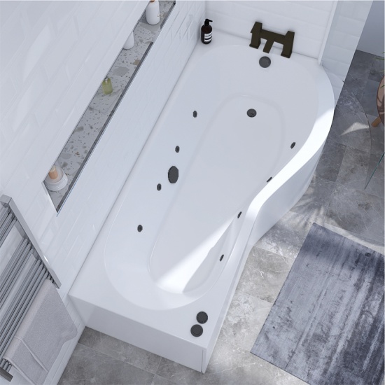 Laguna L Shaped Right Hand Black Whirlpool Jets