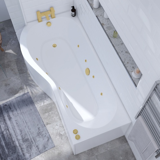 Laguna L Shaped Left Hand Gold Whirlpool Jets