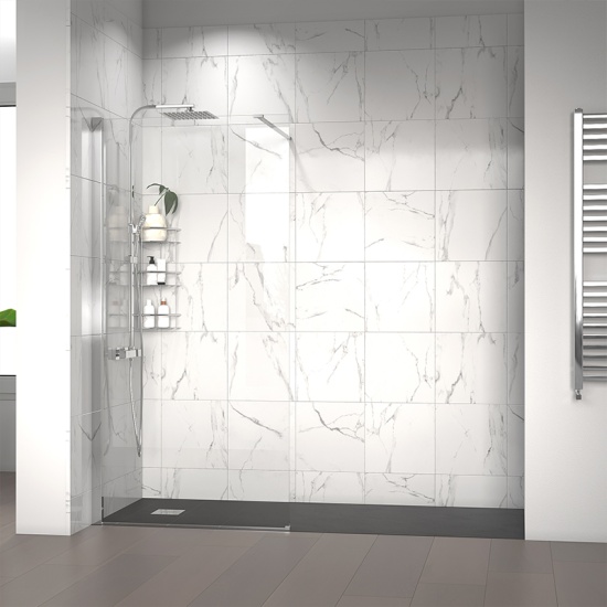radiant 2000 walkin recess shower enclosure black tray