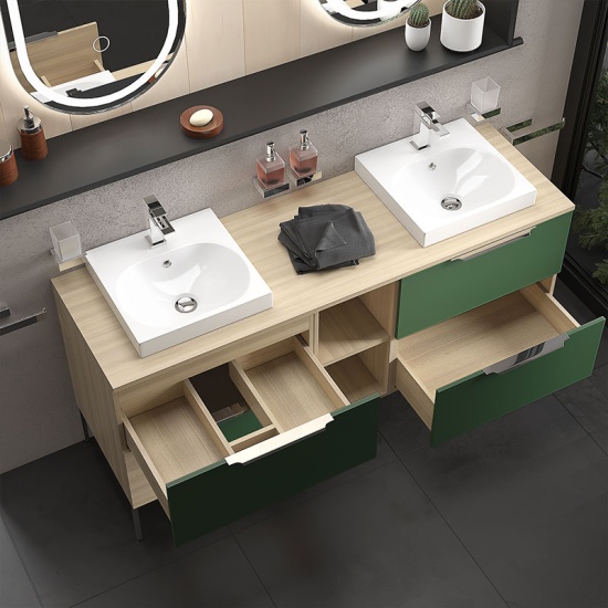 alani 1500 green double vanity square sink
