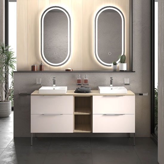 alani 1500 sand pink double vanity square sink
