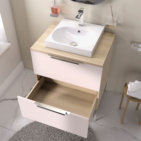 alani 600 sand pink vanity square sink