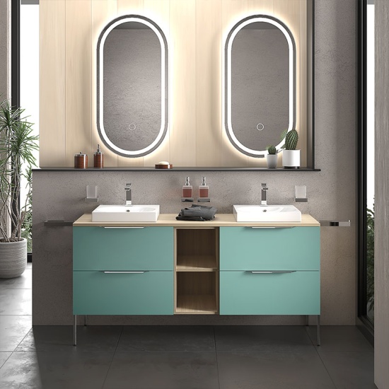 alani 1500 petrol blue double vanity square sink