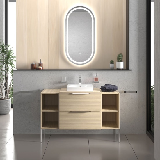 alani 1200 oak vanity square basin