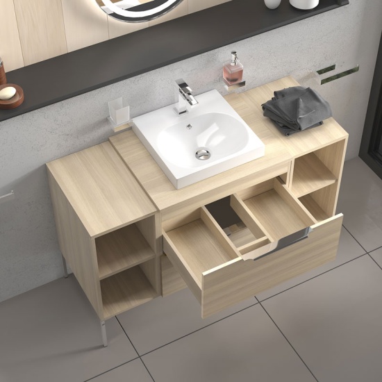 alani 1200 oak vanity square basin