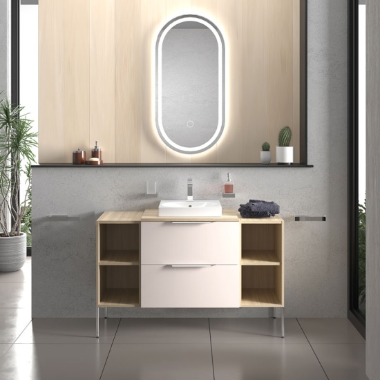 alani 1200 sand pink vanity square sink