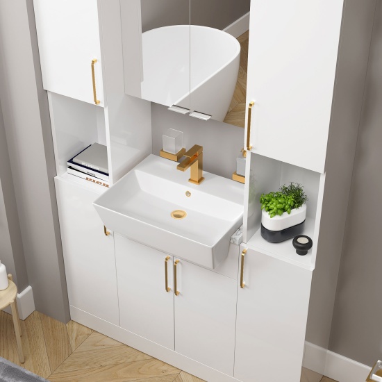 oliver white 1200mm vanity unit tallboy combo gold oliver white 1200mm vanity unit tallboy combo gold