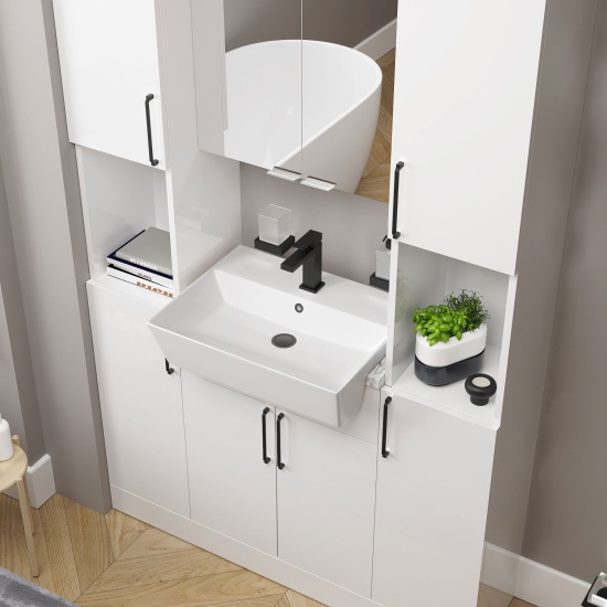 oliver white 1200mm vanity unit tallboy combo black oliver white 1200mm vanity unit tallboy combo black